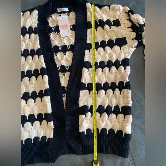 KIRUNDO Cardigan Chunky Lantern Sleeve Open Front NWT SM - Picture 7 of 10